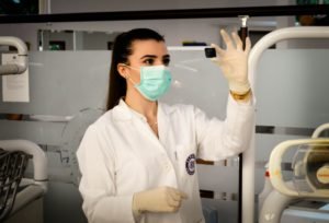 Woman In Med Tech Lab