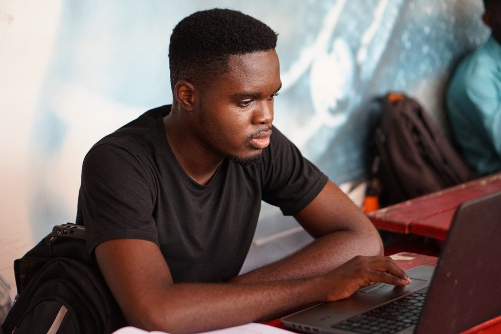 african student exam computer